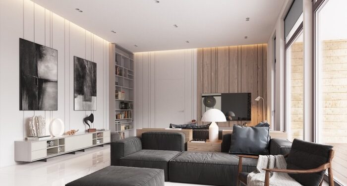 Minimalist home design with muted color and Scandinavian interior